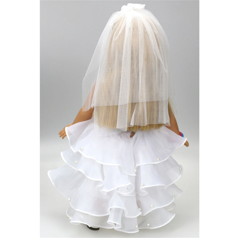 Wedding Doll White Communion Dress For 18 inch Our Generation American Girl Doll